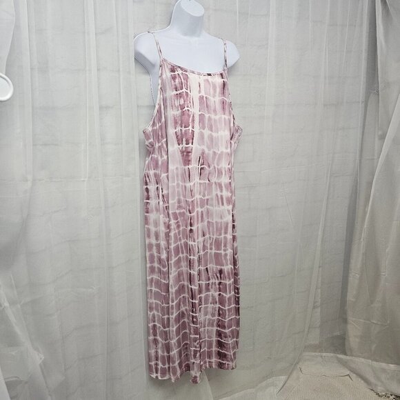 Purple White Abstract Croc Print Sleeveless Midi Dress Boho Beach Shift 4XL - Picture 4 of 9